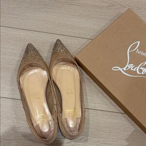 Christian Louboutin Beige Studded Flats
